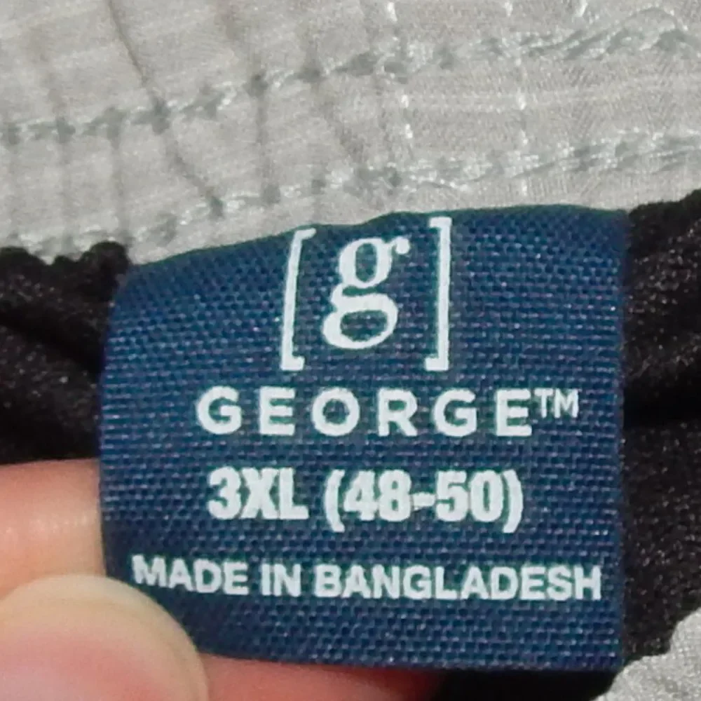 George Men’s 3XL 48–50 Gray & White Striped Quick Dry Swim Trunks Shorts 7